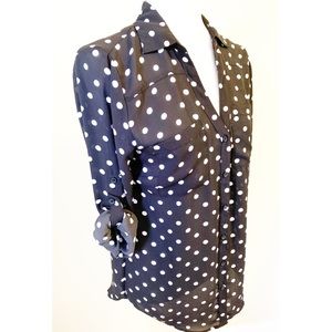 Philosophy black and white polka dot shirt size S